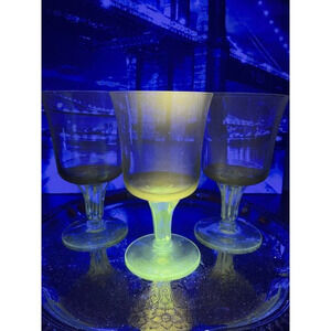 Vintage‎ Manganese Manor Steel Blue By Morgantown Water Goblet